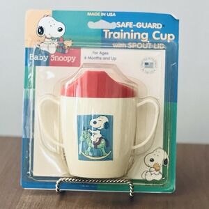 Vintage Baby Snoopy Juice Cup New in Original Package Training Cup with Handles